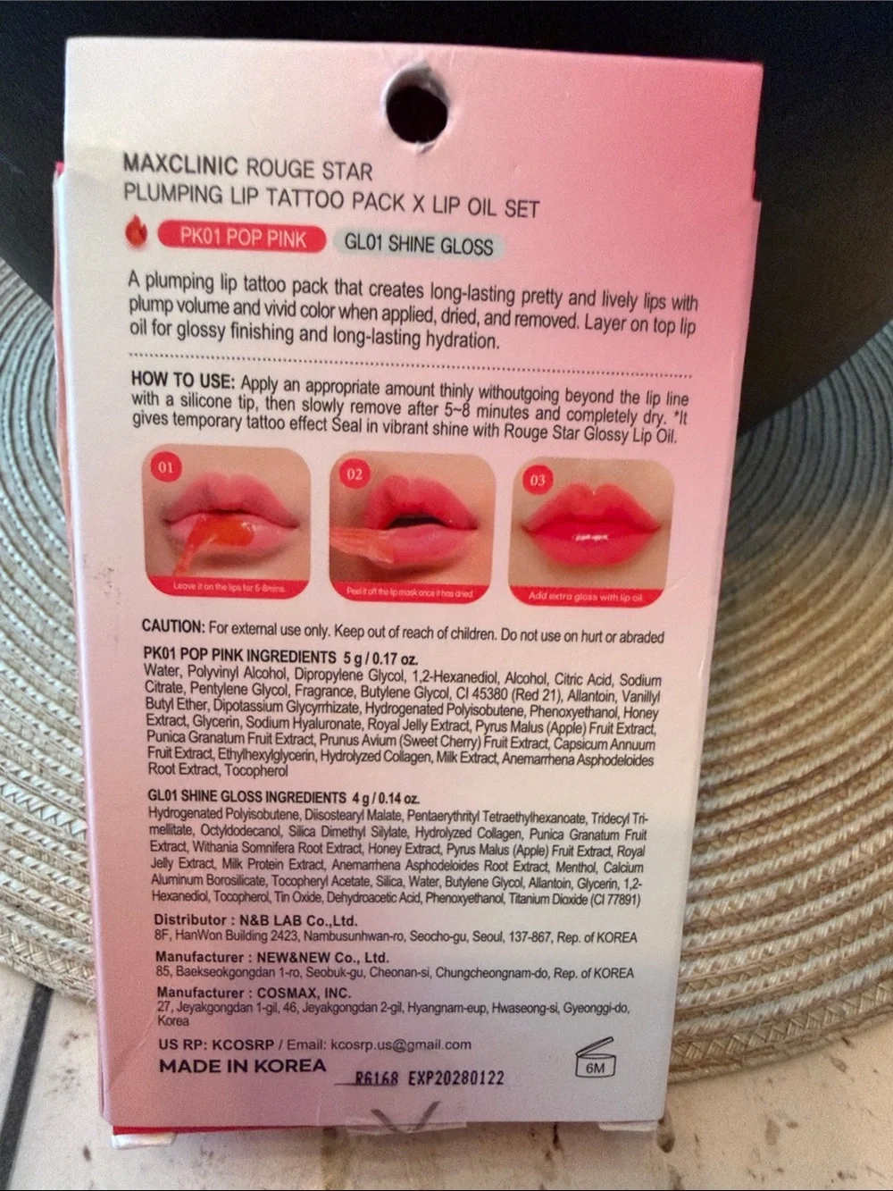 Korean Skincare Plumping Lip Tattoo Pack Lip Oil Set — Pop Pink Sealed